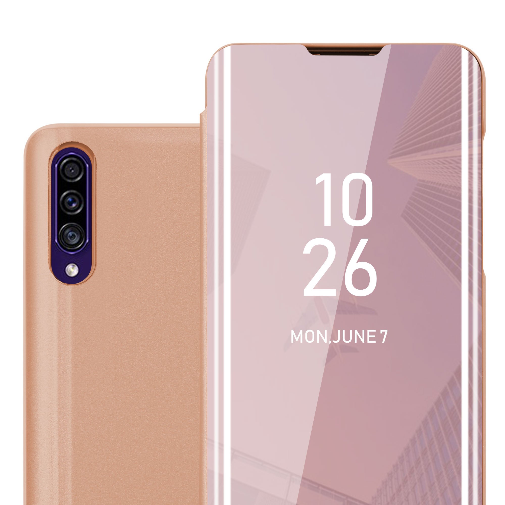 Case Compatible For Galaxy A50 4g / A50s / A30s Mirror Protective Case With Stand Function 360 Degree Protection Flip Case Cover Pouch Phone Flip Case Book Bag