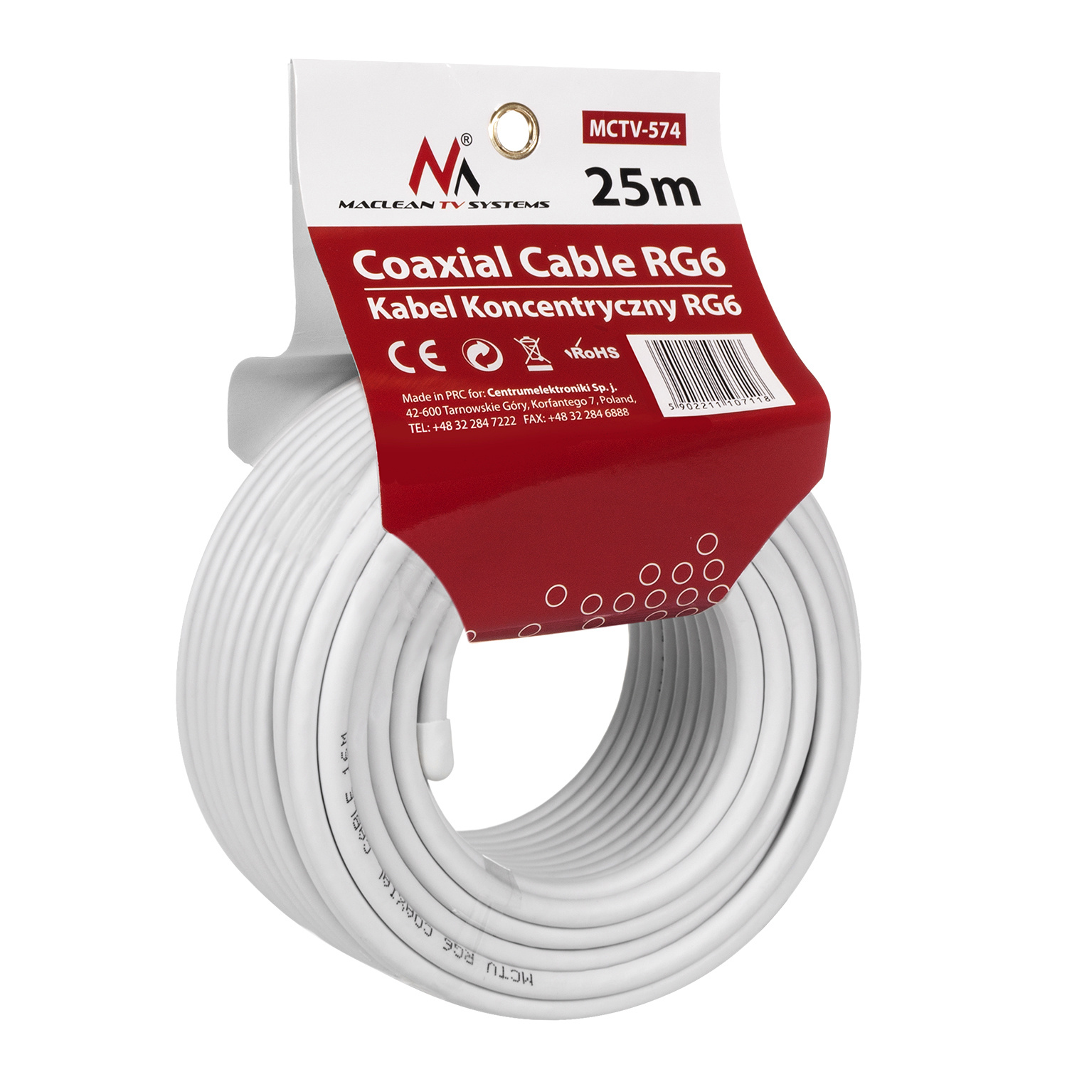 Universal Satellite Coaxial Cable Maclean 1mm 25m -574