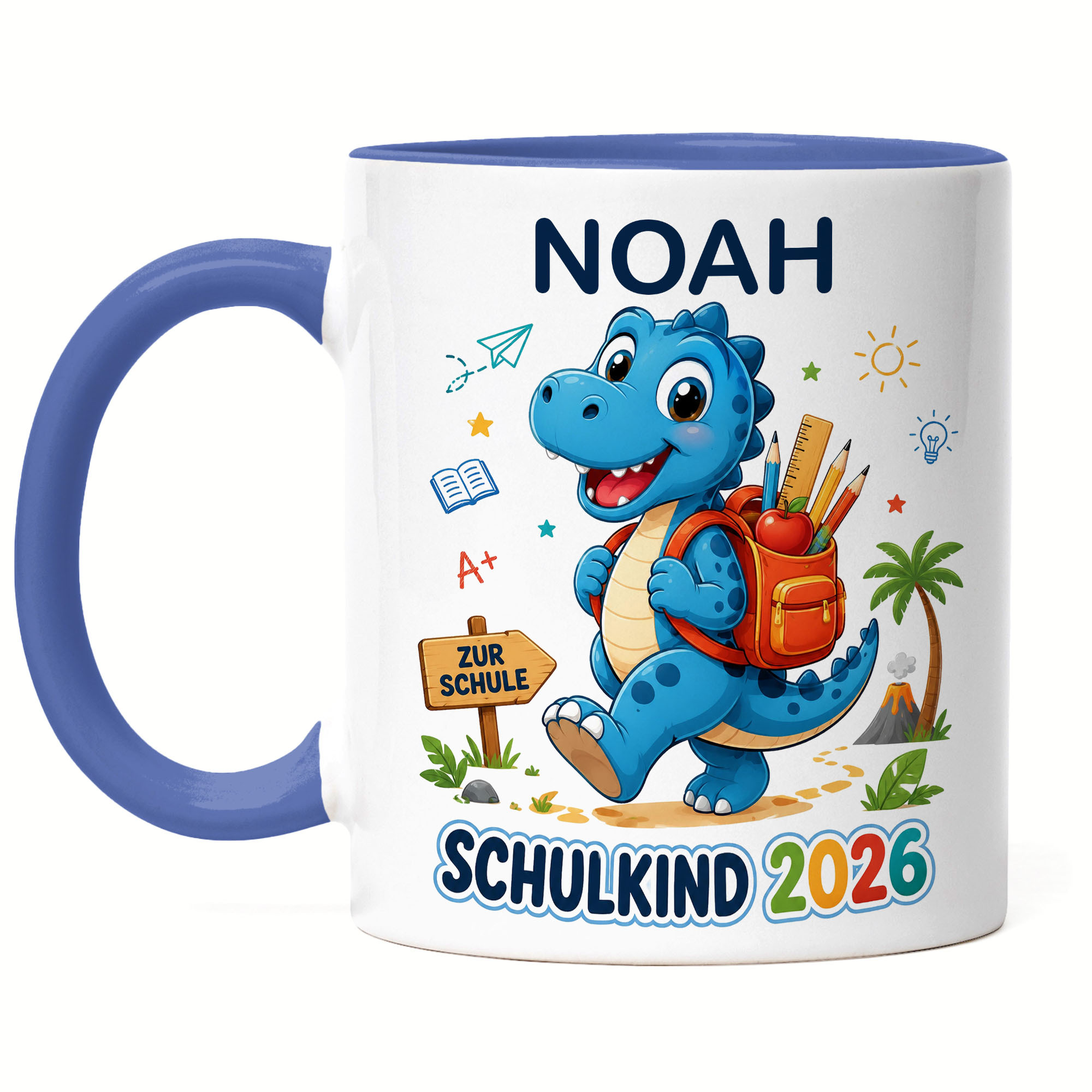 Personalized Dino Mug For 2026, Boys, Girls, First Graders For Of School, First Year Of School Gift With Name, Coffee Mug -