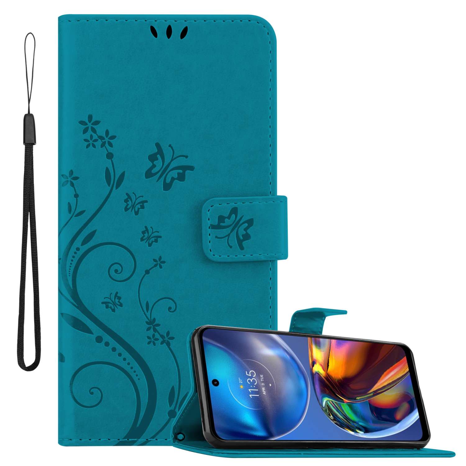 Case Compatible For Motorola Moto E32 4g / E32s Protective Cover With Magnetic Closure, Stand Function And Card Slots Flip Case Flower Cover Phone Case Foldable Case Book Bag