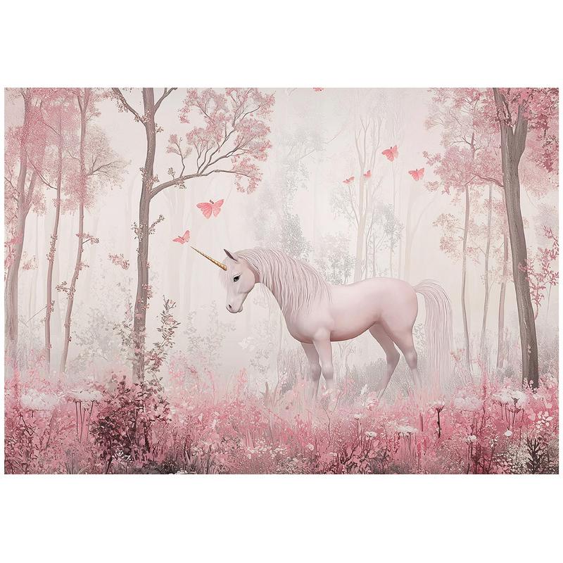 Image of Wall Mural For A Girl Unicorn Non-woven Fabric For Kids Wall Decoration 15595vx