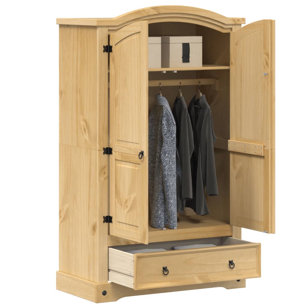 Vidaxl '' Wardrobe 101x52x170 Cm Solid Pine Wood