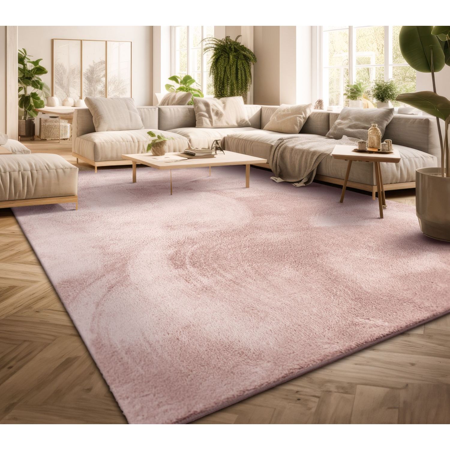 Living Room Short Pile Plain Modern Design Washable, Non Slip Stain Resistant Polyester Cloth