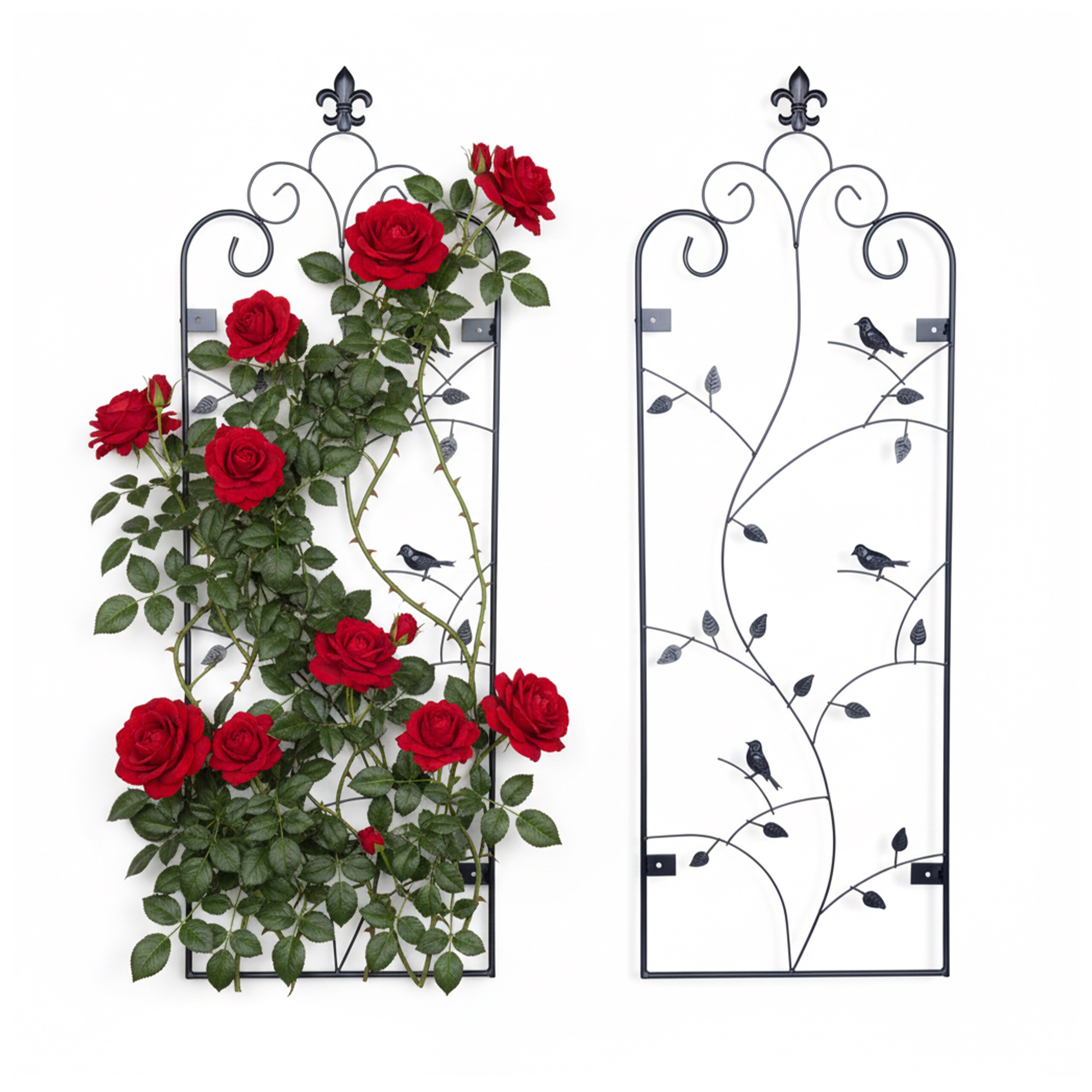 Image of 2 X Rankgitter "" In Black - (b)38 X (h)110 Cm