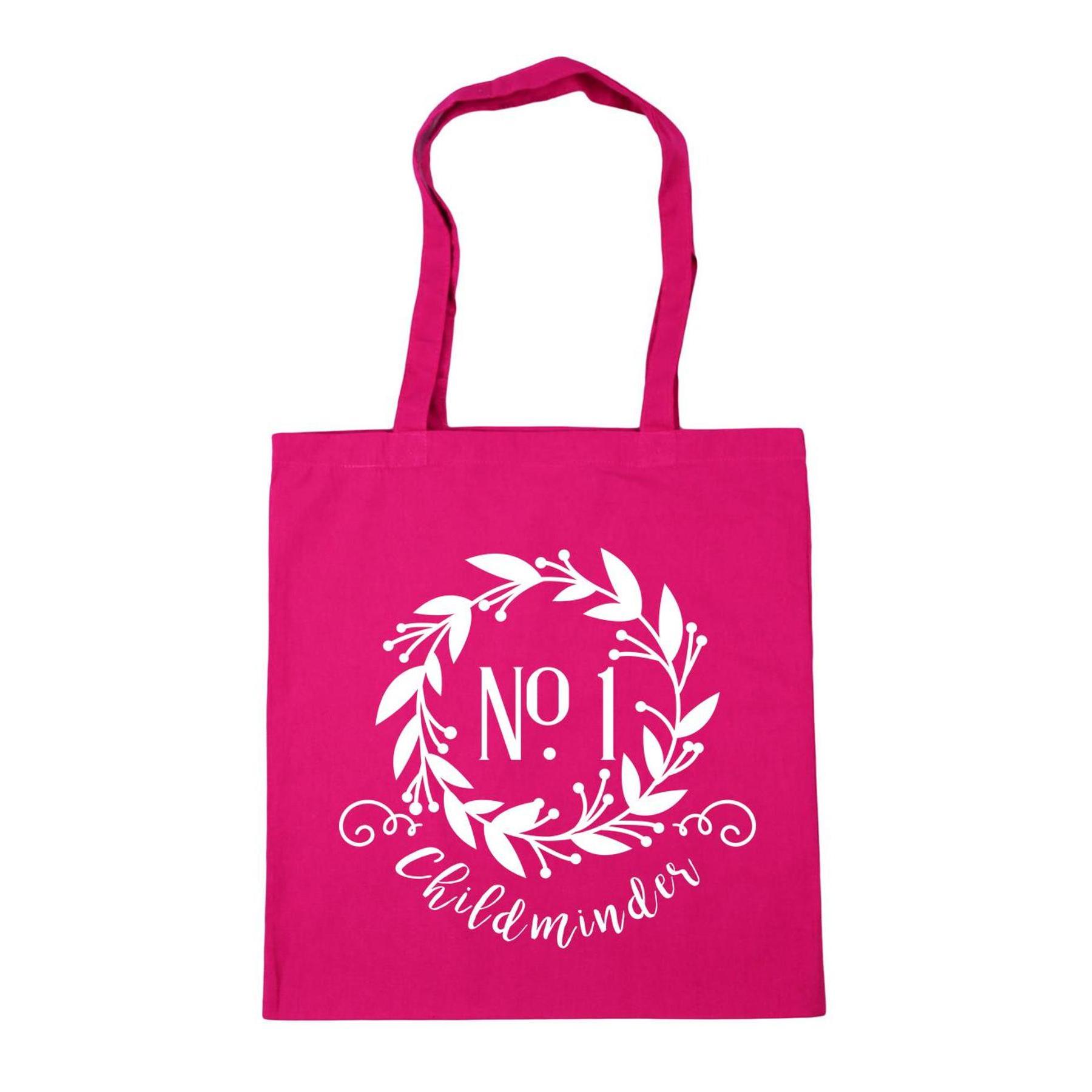 Number One Childminder Floral Wreath Tote Bag, 42cm x 38cm
