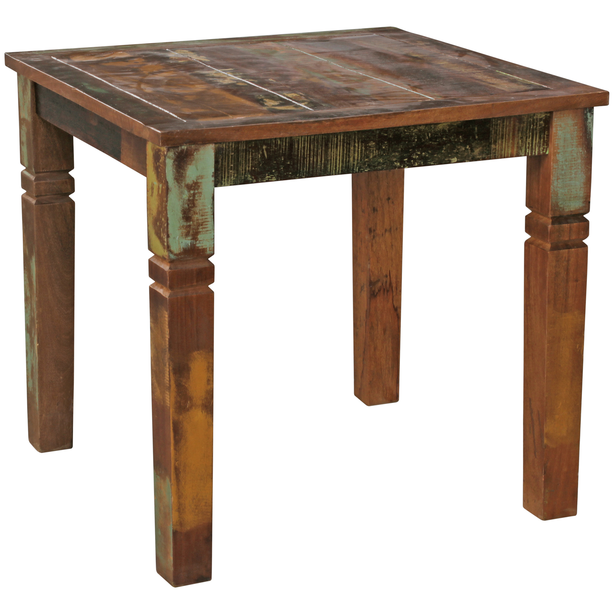 Dining Table 80 X 80 X 76 Cm Mango Shabby Chic Solid Wood, Country House Design, Rectangular Table For Dining Room, Kitchen Table For
