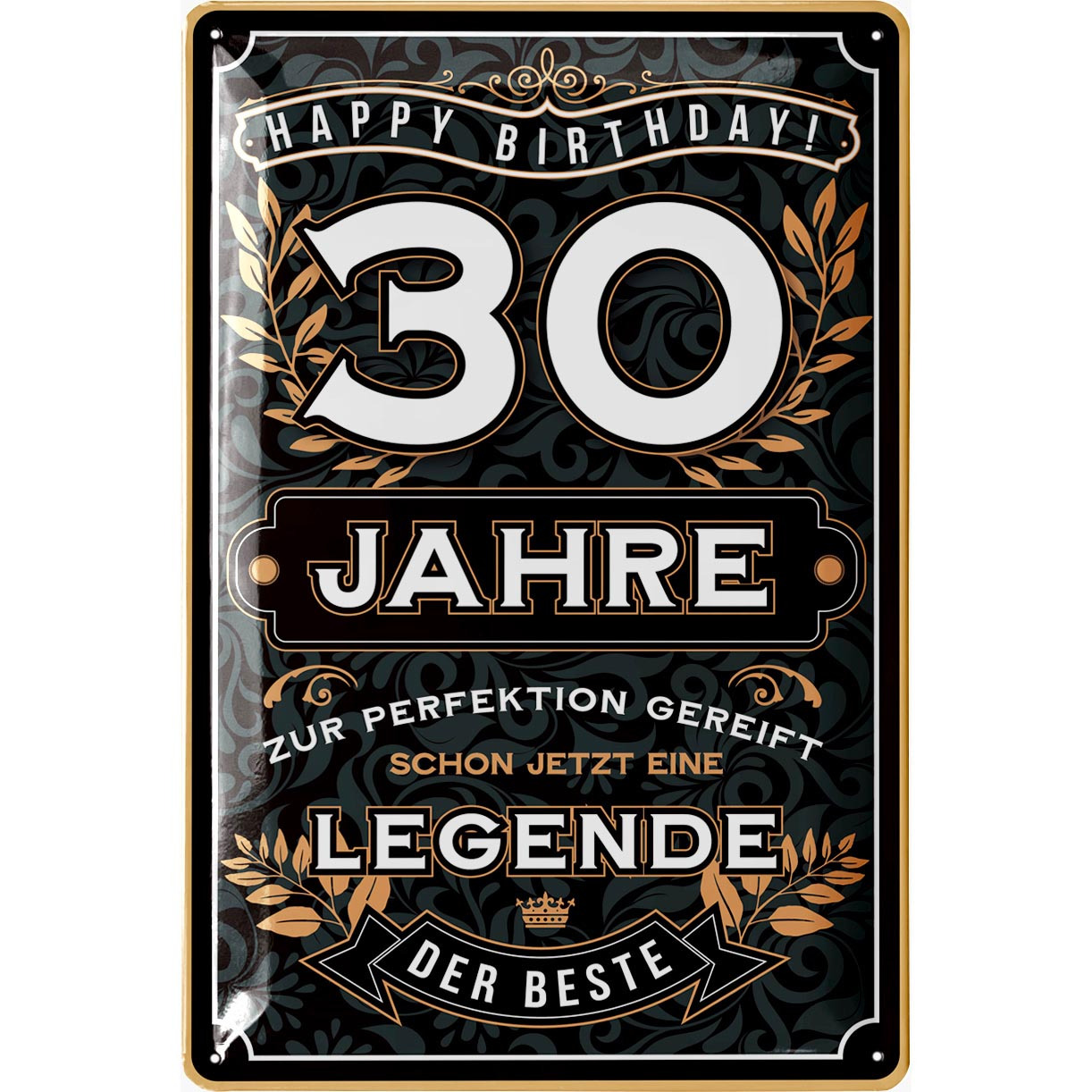 Image of Metal Sign 30th Birthday - 30 Years - Perfection - 30th Birthday Decor For Men, 30th Birthday Decoration, Funny 30th Birthday Sign As A Birthday Card - Vintage Metal Sign 20x30 Cm Classic Edition