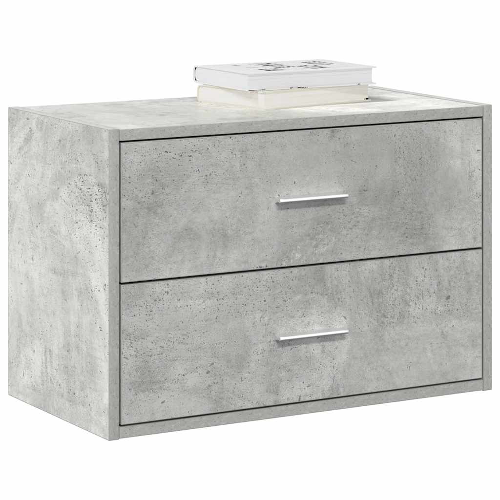 Vidaxl Cabinet With 2 Drawers Concrete Gray 60x31x40 Cm Wood-based, Storage Cabinet, Sideboard, Sideboard-buffet Cabinet, Vitrine