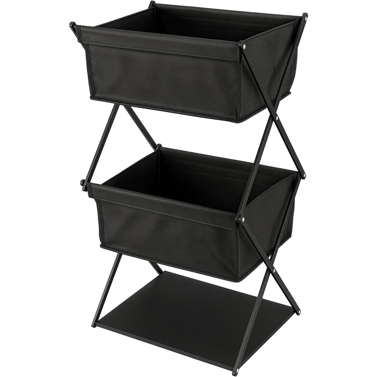 TEMU Folding Camping Organizer Shelf With 3 Storage Levels, Portable Heavy-duty Outdoor Storage Rack, Oxford Fabric & Metal Frame