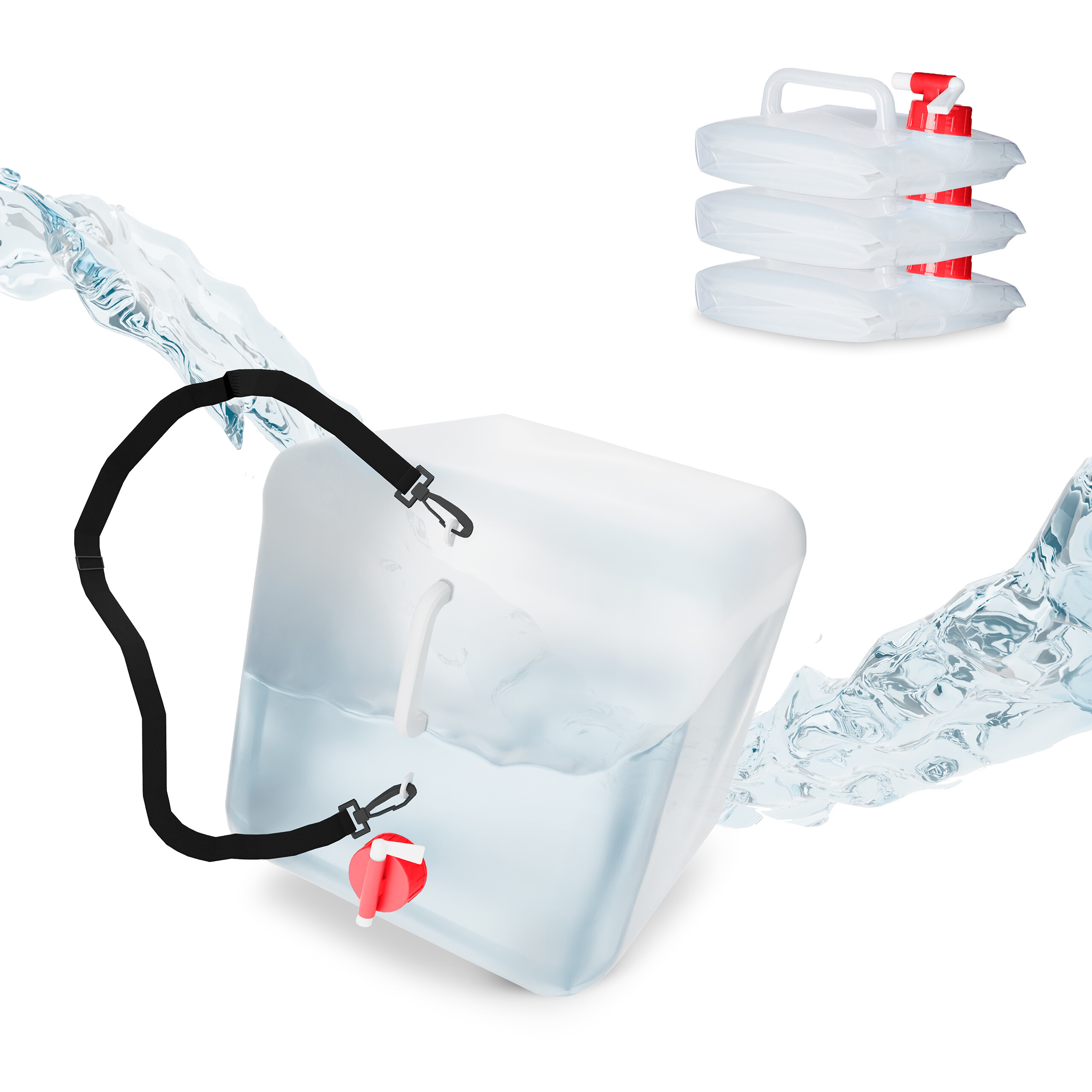 Image of 4 X Water Canisters In Transparent/red - 20