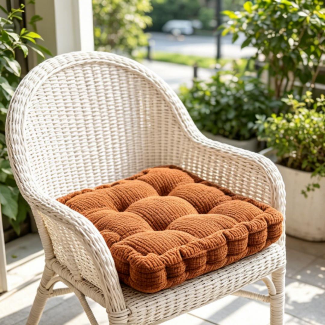 TEMU 1pc Coffee-colored Thickened Square Seat Cushion, Anti-slip Indoor Tatami , Office And Study Specific Cushion, Casual Cushion, Suitable For