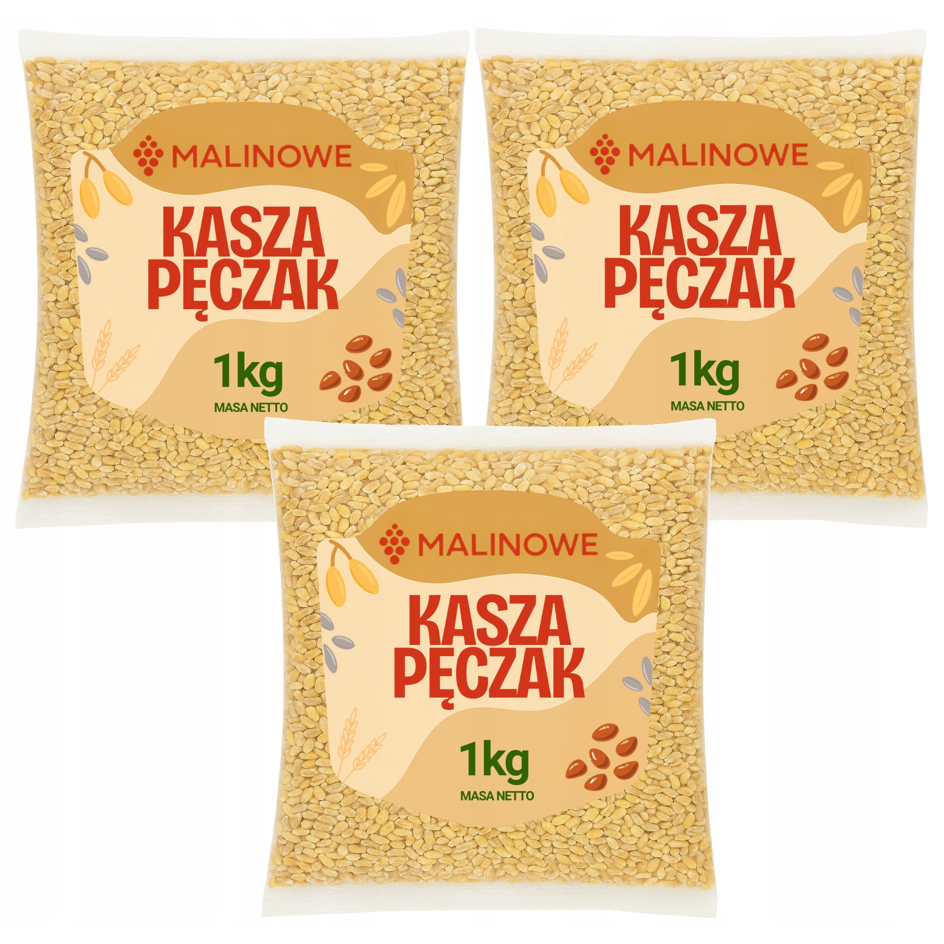 Buckwheat Groats Set 3x1kg, Fresh Barley Groats, Natural Premium Quality
