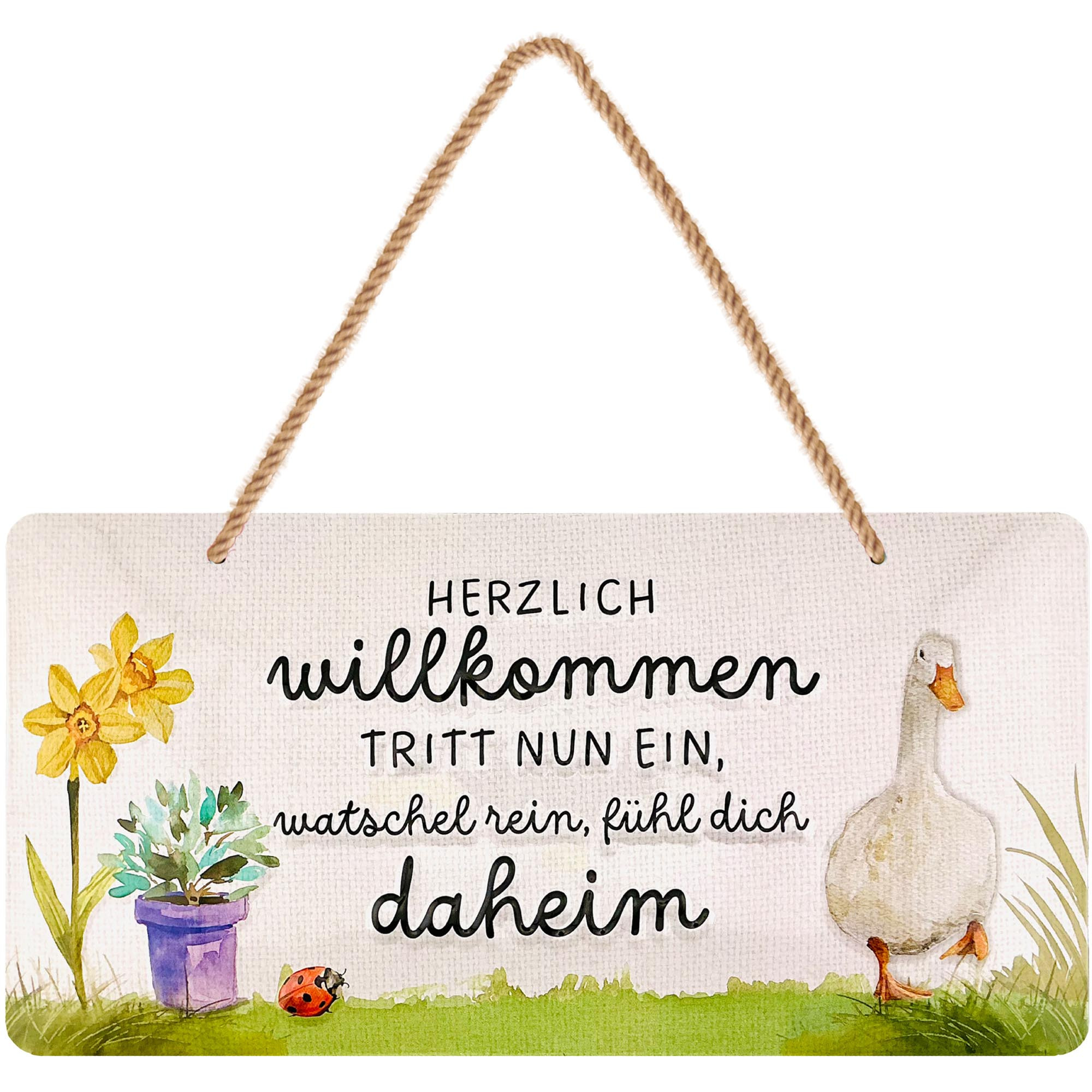 Retro Tin Sign "warm Welcome" Sign - Welcome Decor For Garden, Sign For Front Door And Entry Door With Saying - Welcome Sign As Door Decor With 16x32cm Classic Edition