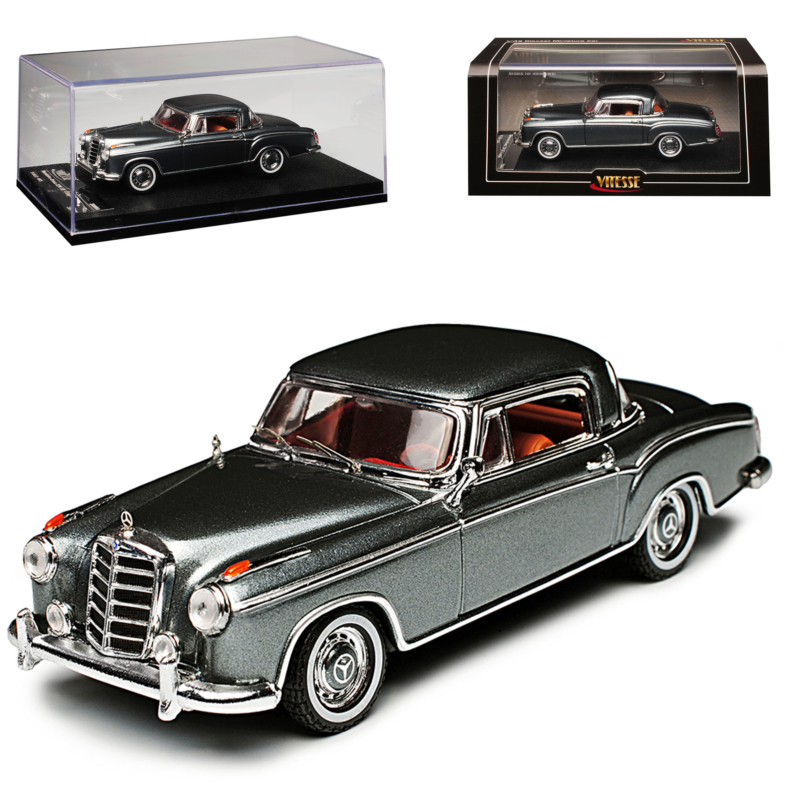Mercedes-benz 220se Coupe Silver Gray Metallic Small W128 1954-1960 1/43 Scale Model Car