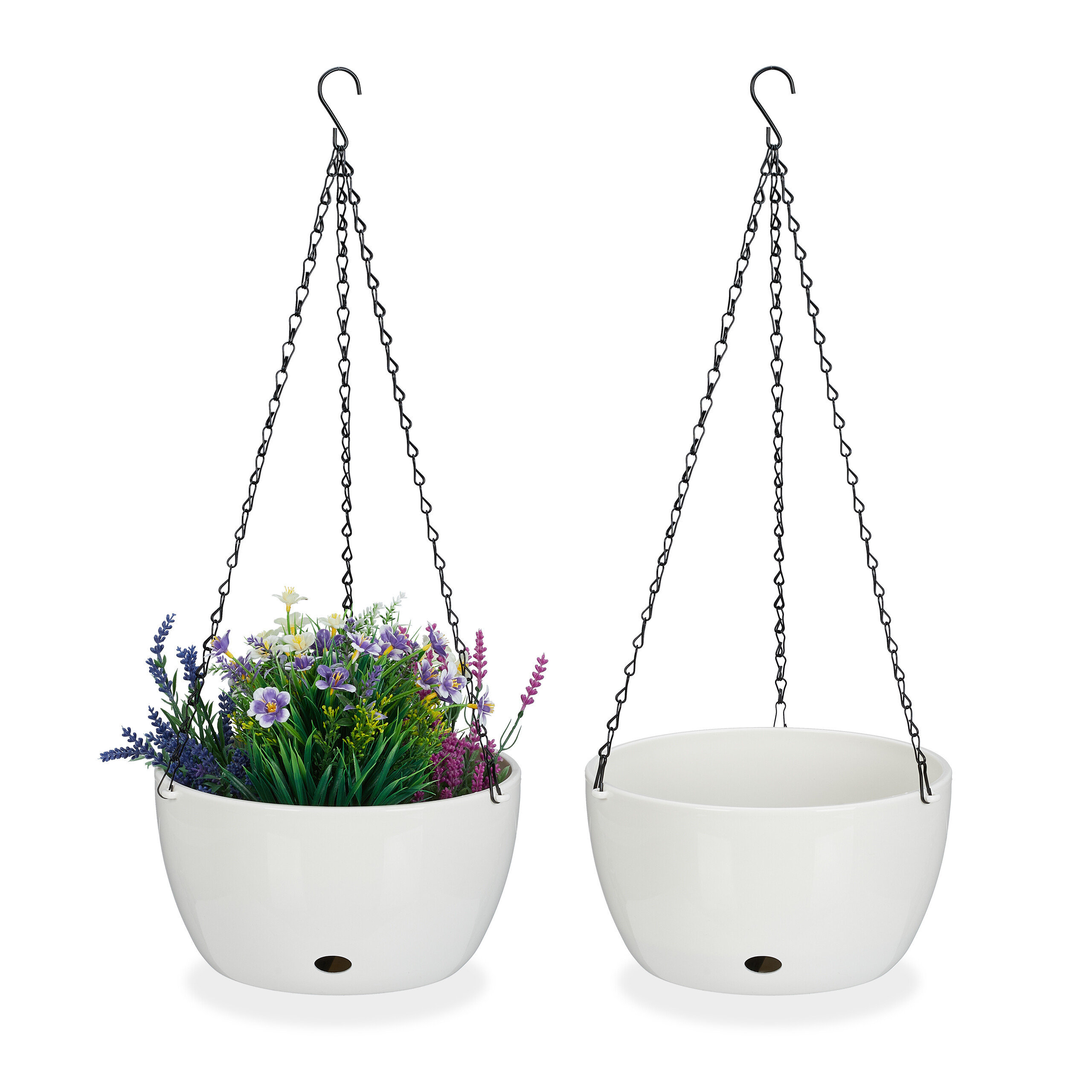 2 X White Flower Pot - (h)67 X Ø28.5 Cm