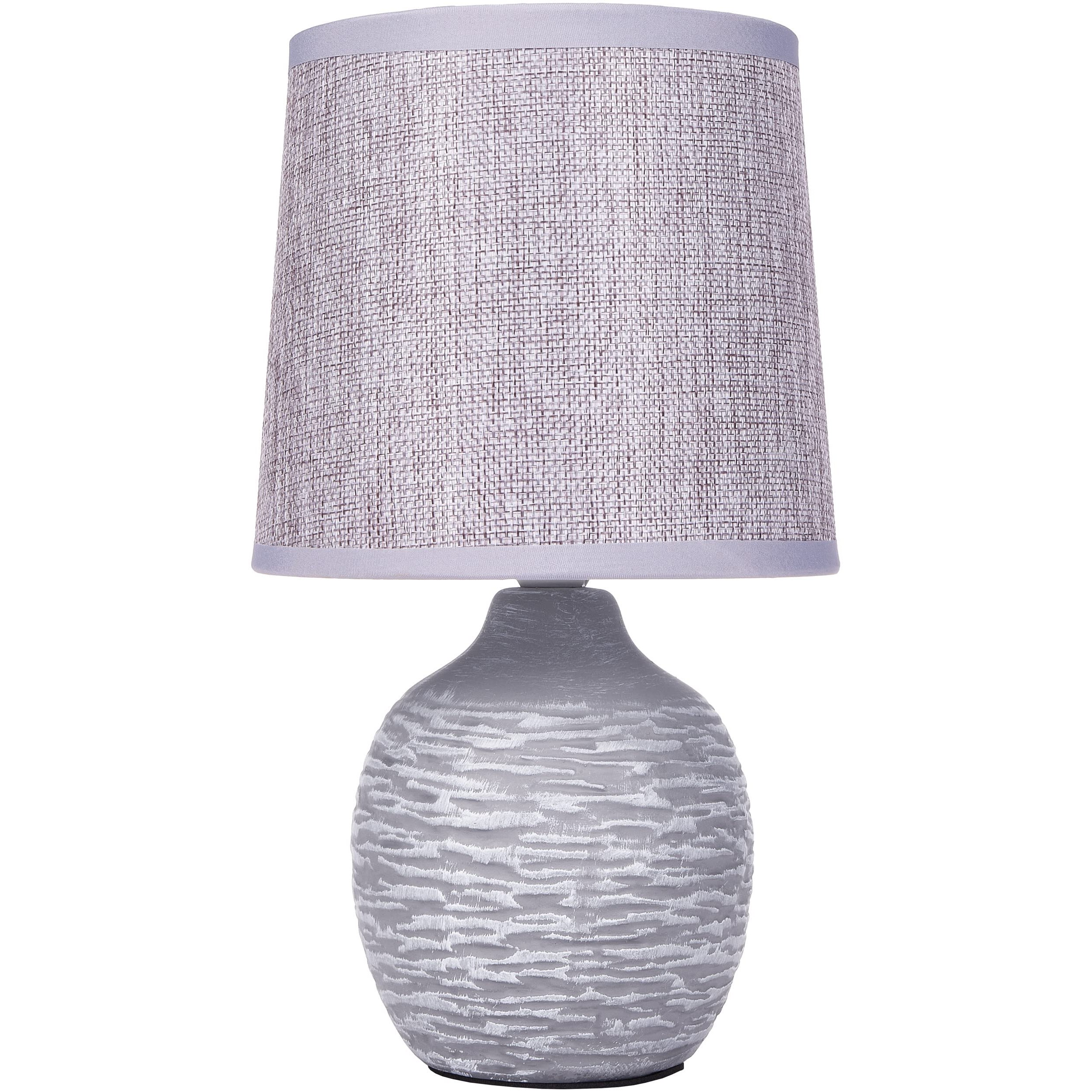 Image of Brubaker Table Lamp Night Table Lamp - 27 Cm - Grey - Ceramic Lamp Base With Structure - Linen Shade (light Bulb Not Included)