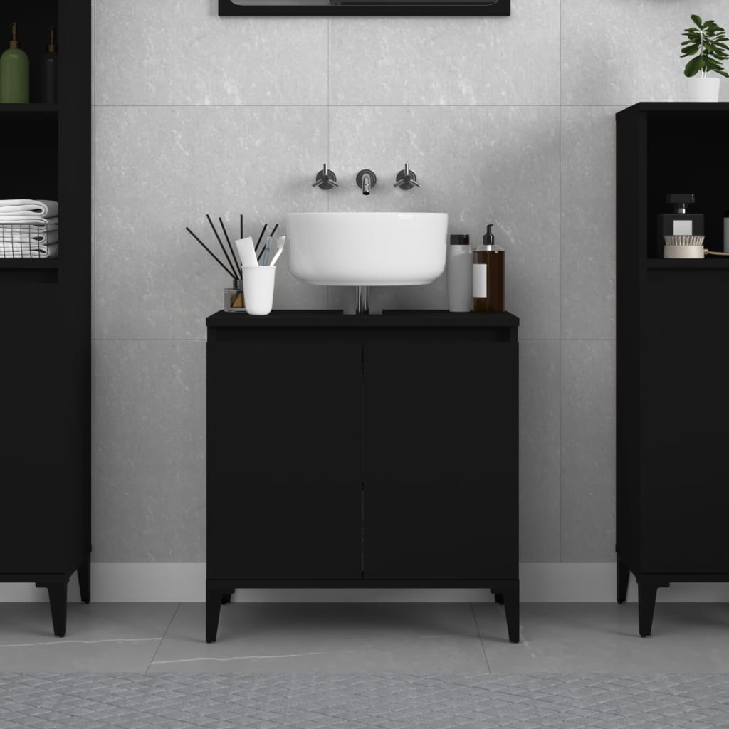 

Washbasin Cabinet Black 58x33x60 Cm Wood