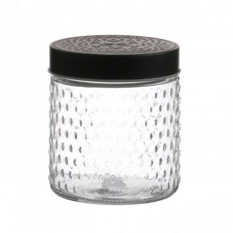 TEMU Round Glass Storage Jar With Lid 500ml Bottles Kitchen Matte Canister Tin Organiser