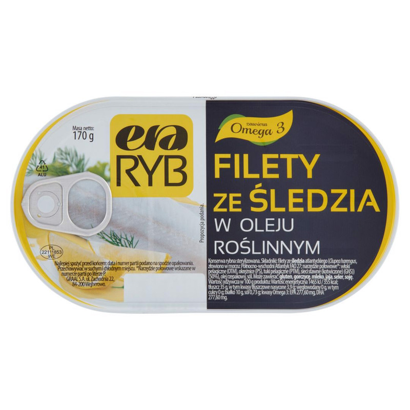 Ryb Filety Herring Fillets In Vegetable Oil 170 G