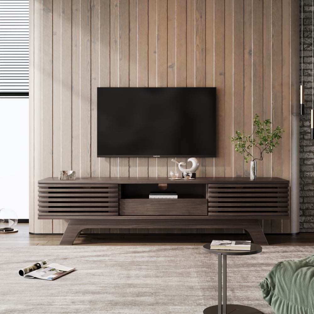 Tv Cabinet With 1 Drawer And , Tv Furniture, Tv Panel, Tv Lowboard, Tv Cabinet. , Vintage . 150*35*44 Cm
