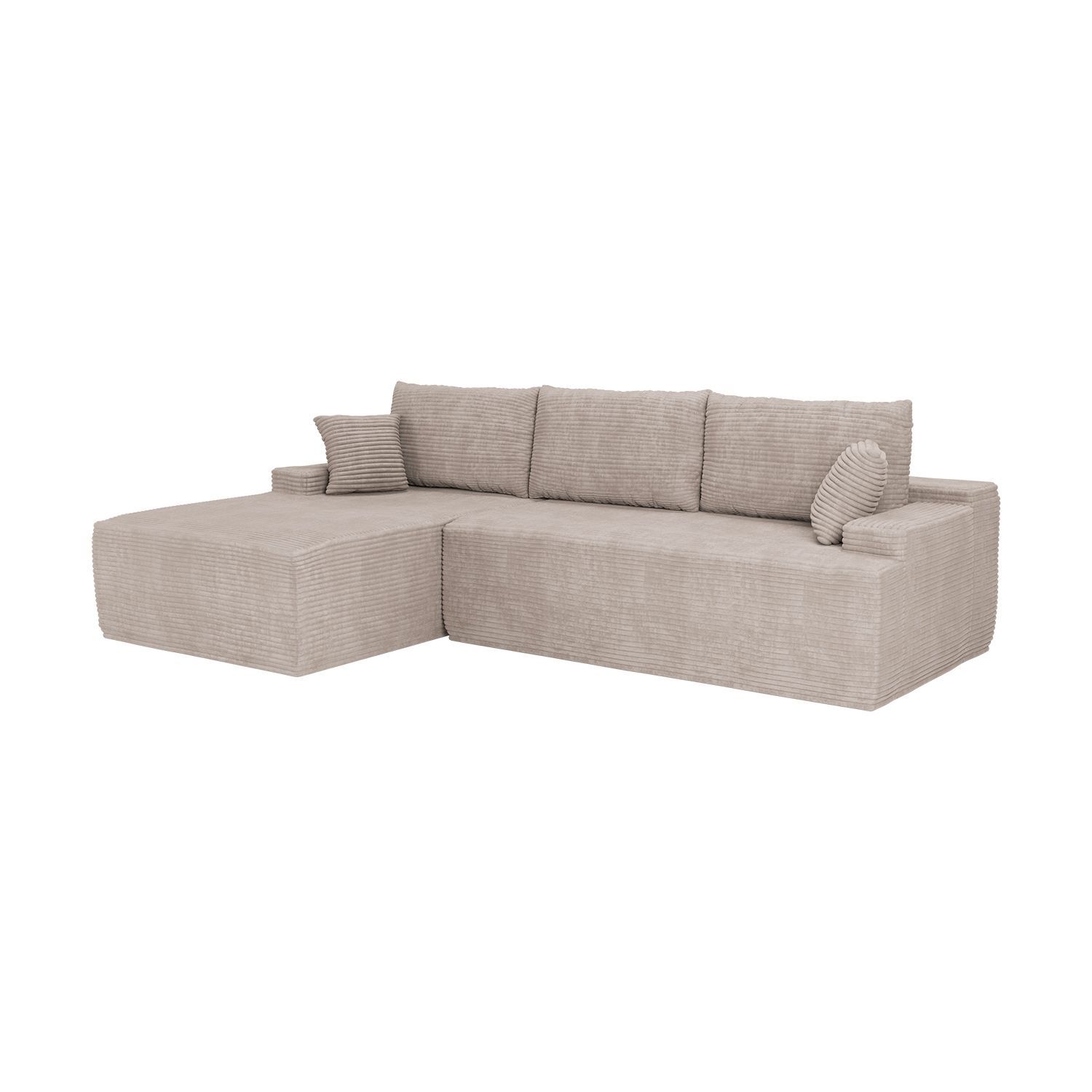 Sofa - Modern Cord , Cozy Couch With Foam Cushioning, Cord Upholstery & Pillows, Modular