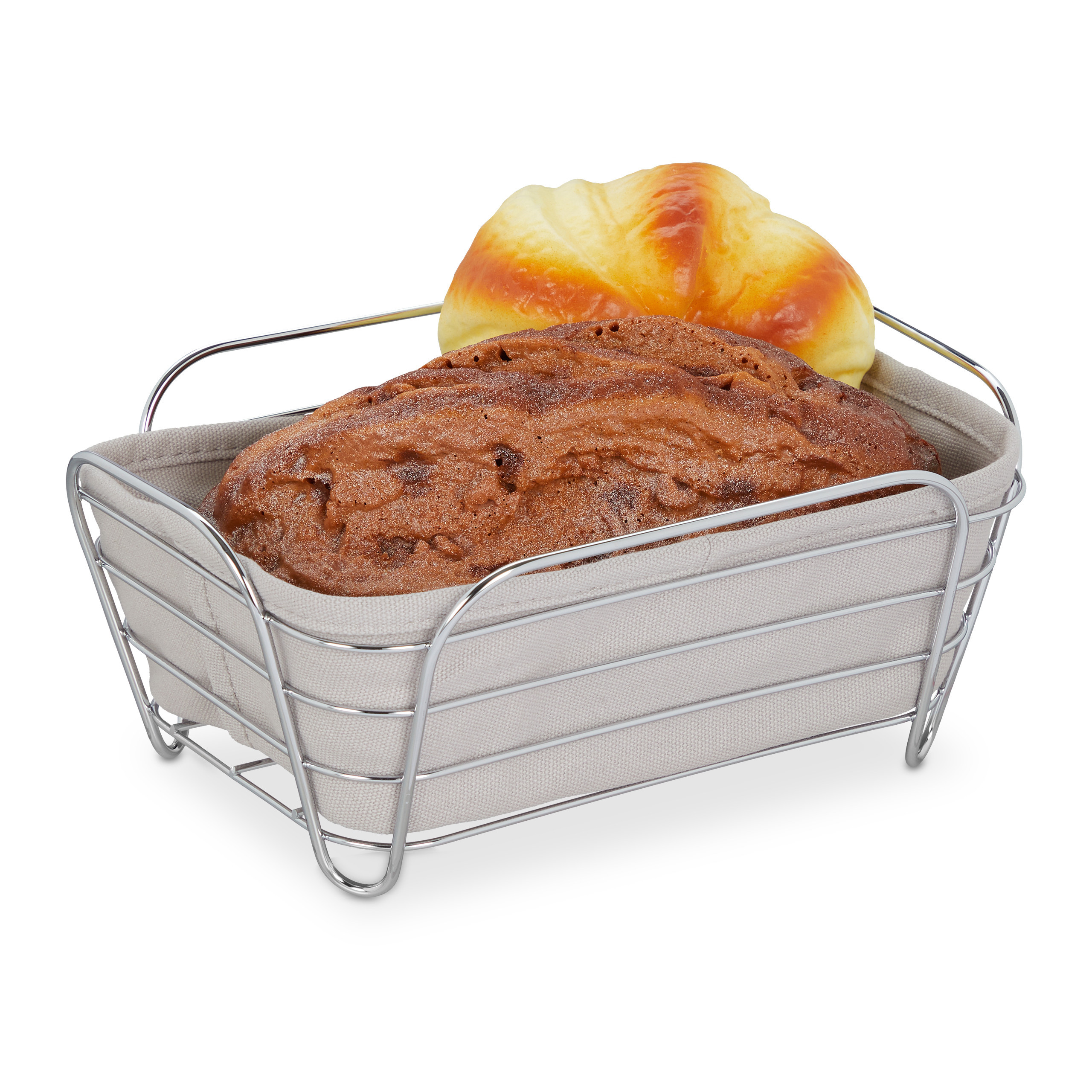 Silver/gray Bread Basket - (w)23.5 X (h)10 X (d)17 Cm
