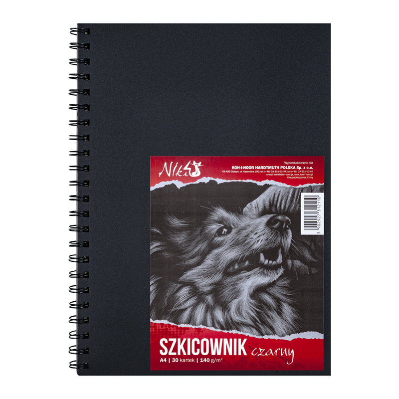 Spiral Sketchbook Black A4 140g