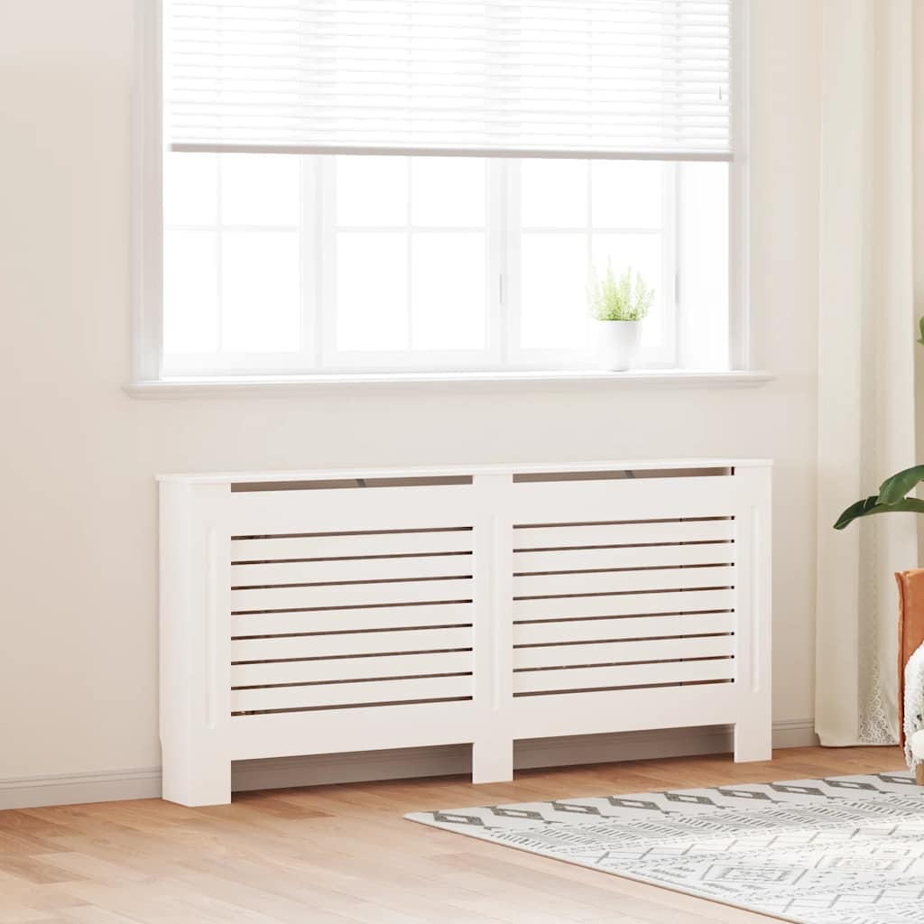 Image of Heater Cover With 7 Horizontal Slats Heating Cover Heater Cover Heating Cover White 172x19x81.5cm