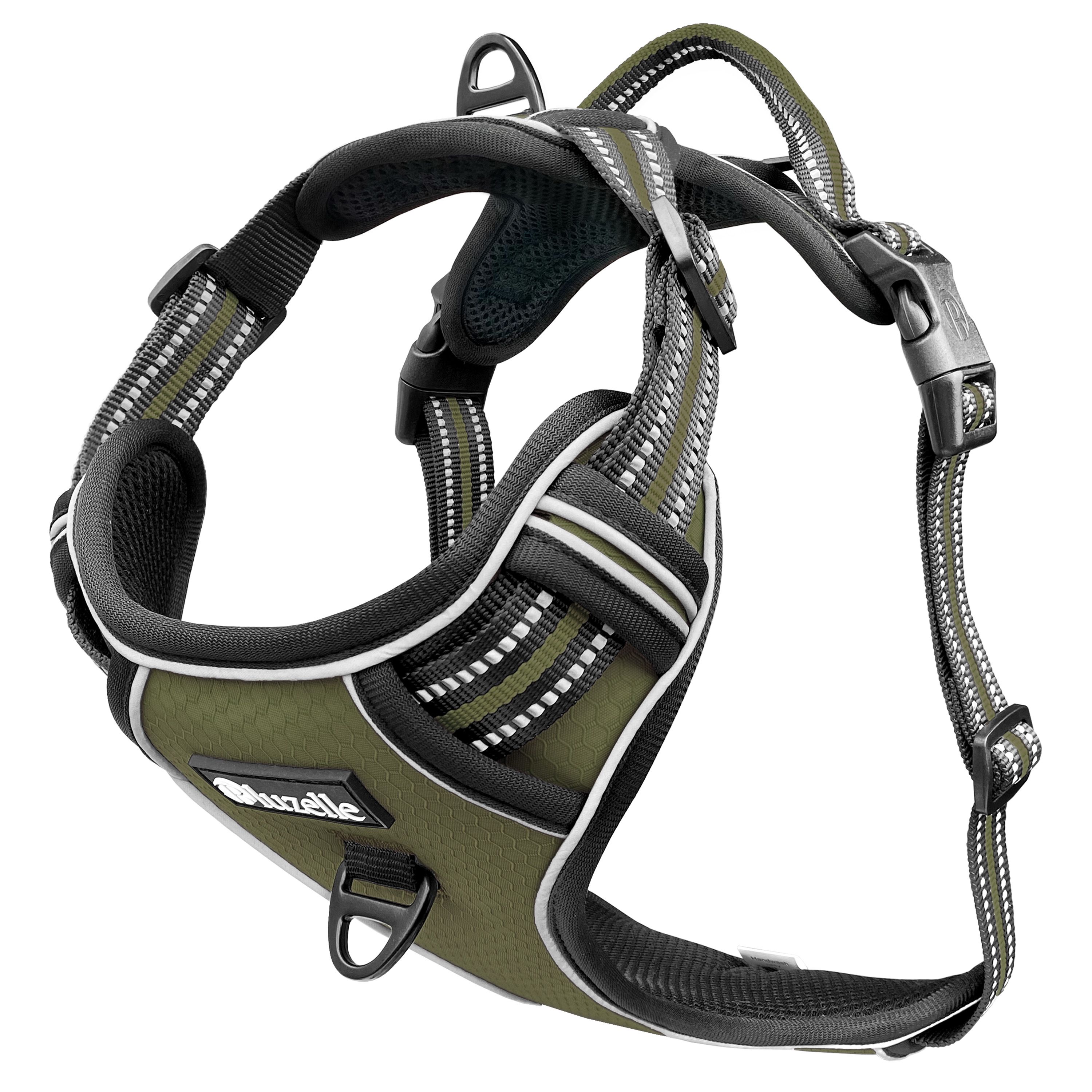 Bluzelle Dog Harness For Small Dogs, Reflective Chest Harness With Handle & Pocket For Gps , Anti-pull Dog Vest Dog Warning Vest, Breathable Reflective Straps, - S