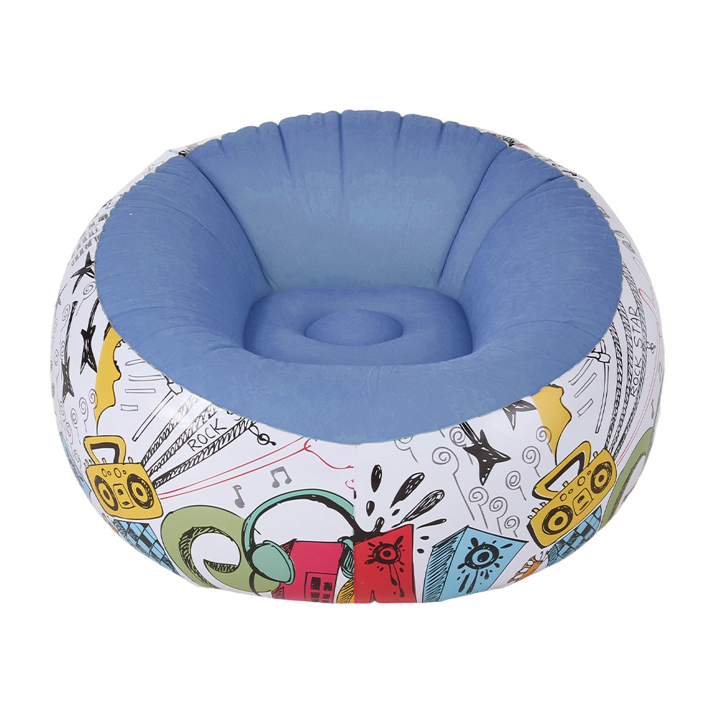 Multicoloured Inflatable Sofa with Manual Air Pump