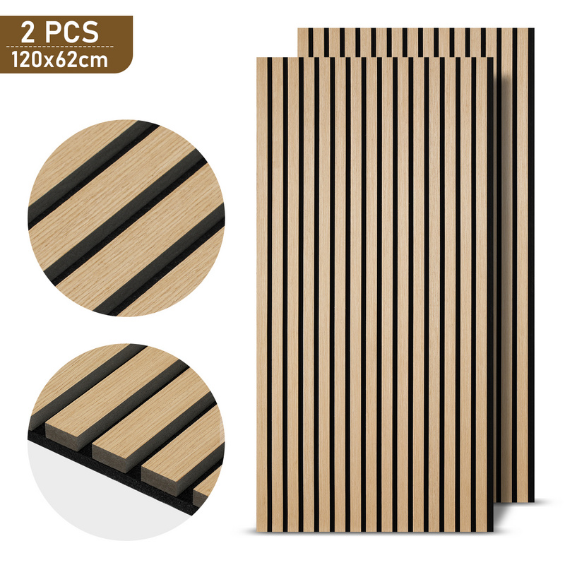 1-4 szt. Panele ścienne akustyczne 3D drewniane panele akustyczne naturalny wystrój 47,24  ,62 cala (120 x 60 cm) dąb