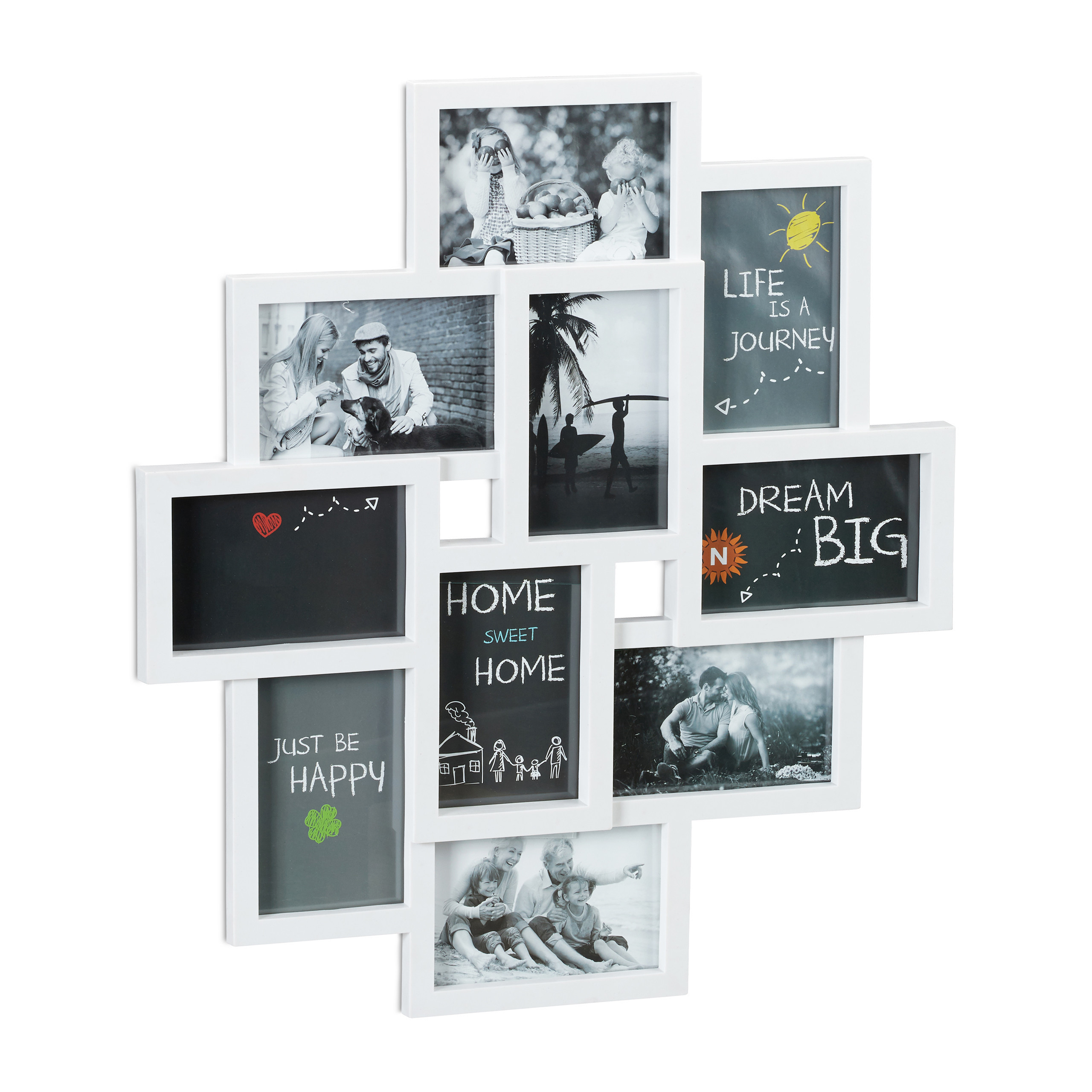 White Picture Frame For 10 Photos - (w)50 X (h)55 Cm