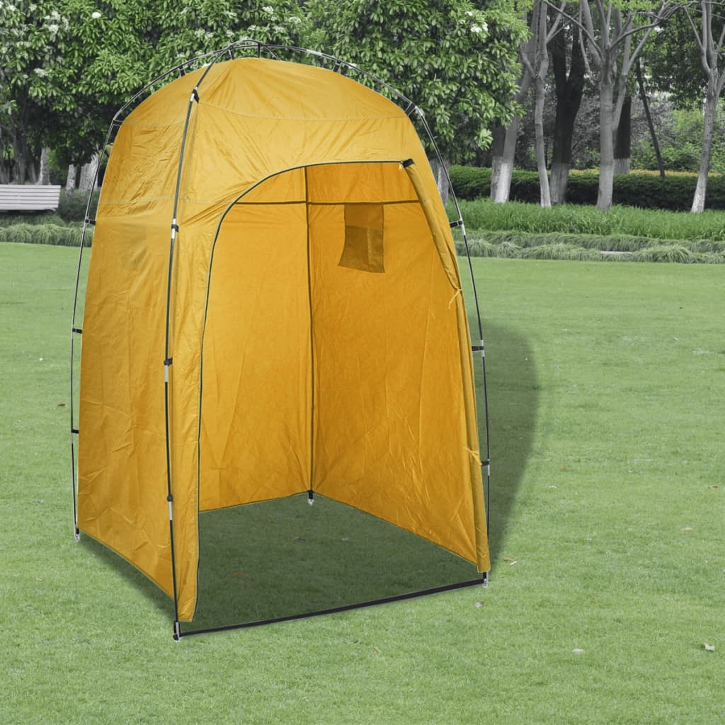 Vidaxl Shower Toilet Changing Tent Privacy Dressing Tent Outdoor Camping Tent Side Tent Fishing Tent Yellow 130x130x210cm
