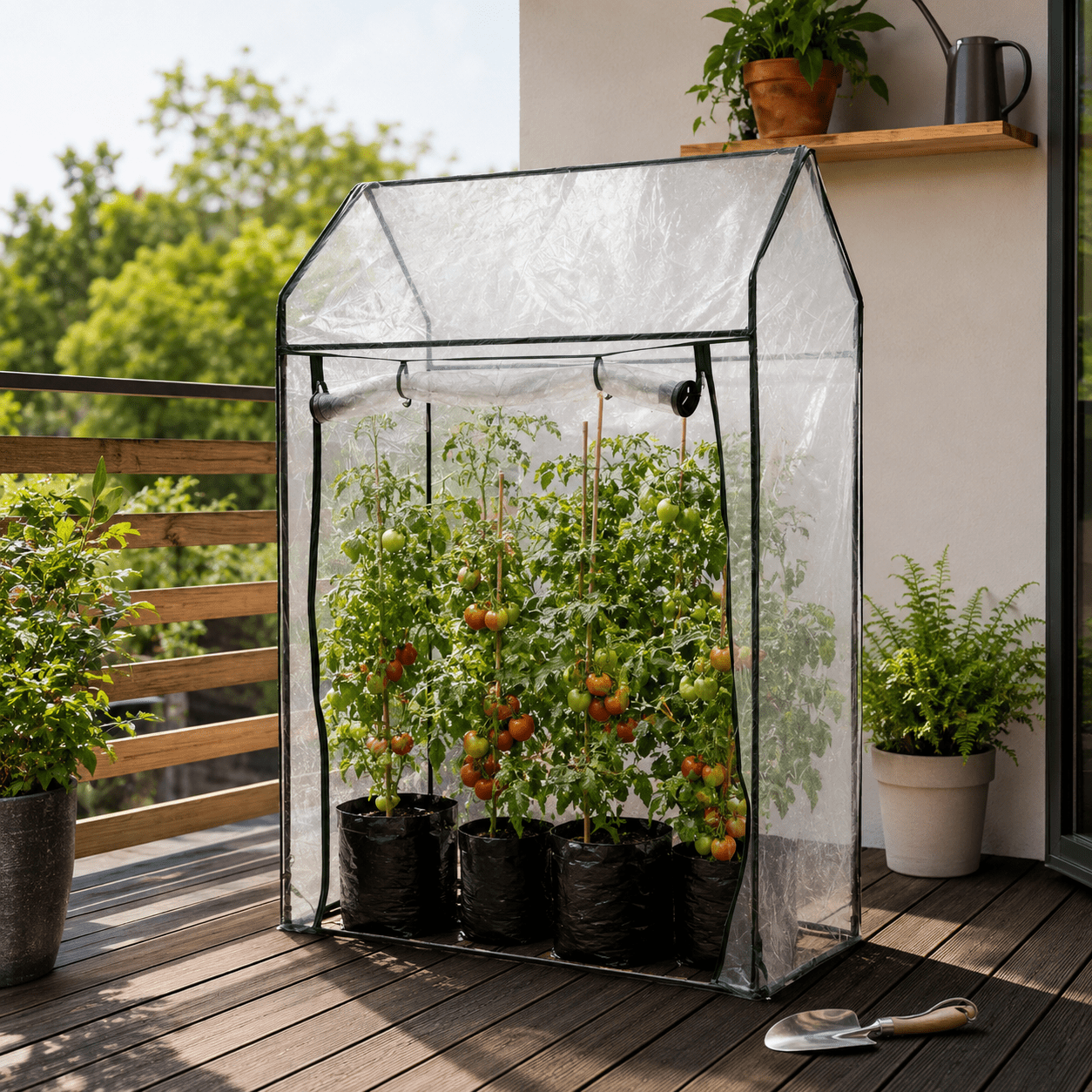 TEMU Tomato Greenhouse With Reinforced Cover, Compact Garden Growhouse For Tomatoes, Plants And Vegetable Growing, 100 X 50 X 150cm