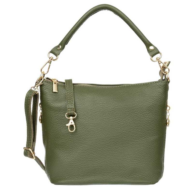 Image of Small Leather Women's Handbag Vezze Molla Olive