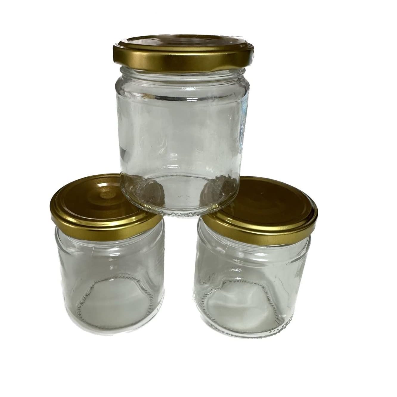 TEMU Rubin Set Of 60 Glass Jars, 212ml, With Gold-colored Lids