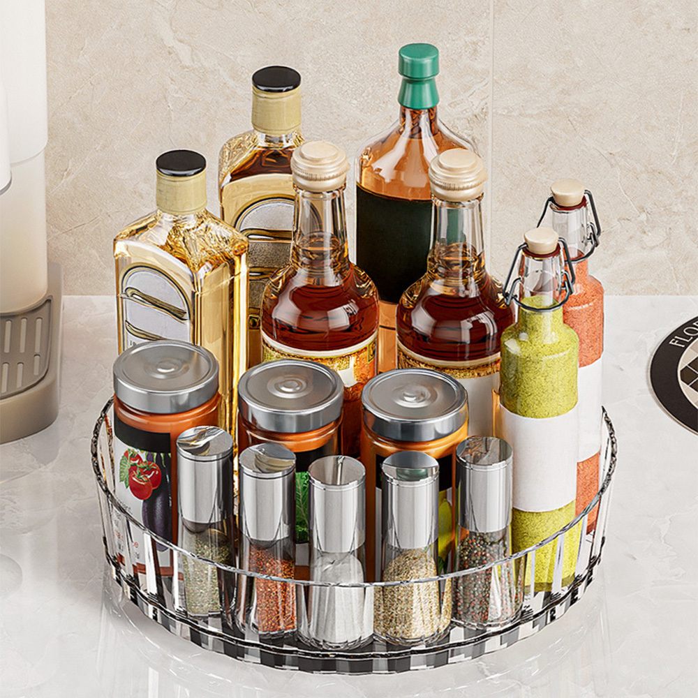 TEMU Non-slip Rotating Storage Rack 1 Pack, Lazy Susan Organizer For Kitchen Spice Rack And Cosmetic Storage, Multi-functional Design For Cupboard