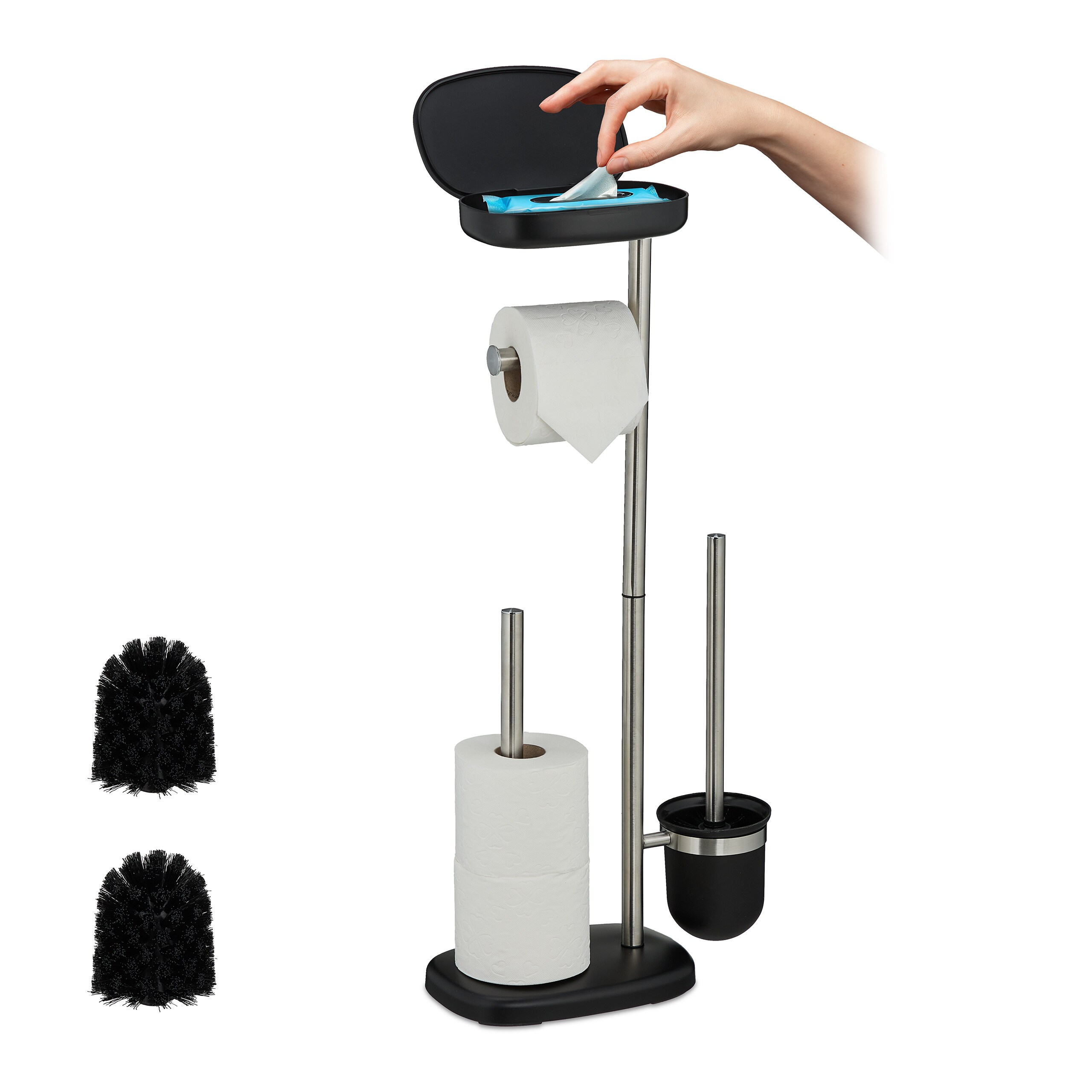 Black Toilet Set - (w)31 X (h)69 X (d)16 Cm