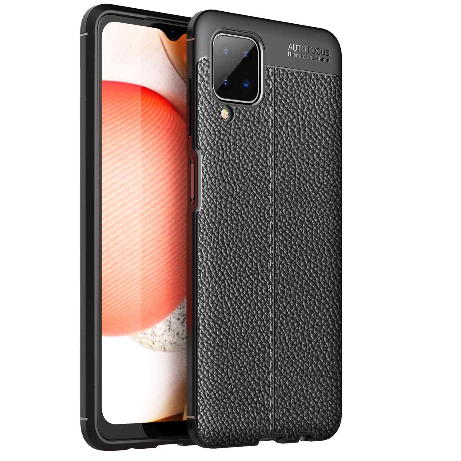 Case Compatible For Galaxy A12 / M12 Tpu Silicone Protective Cover With Elegant Faux Leather Applique Case Cover Phone Case