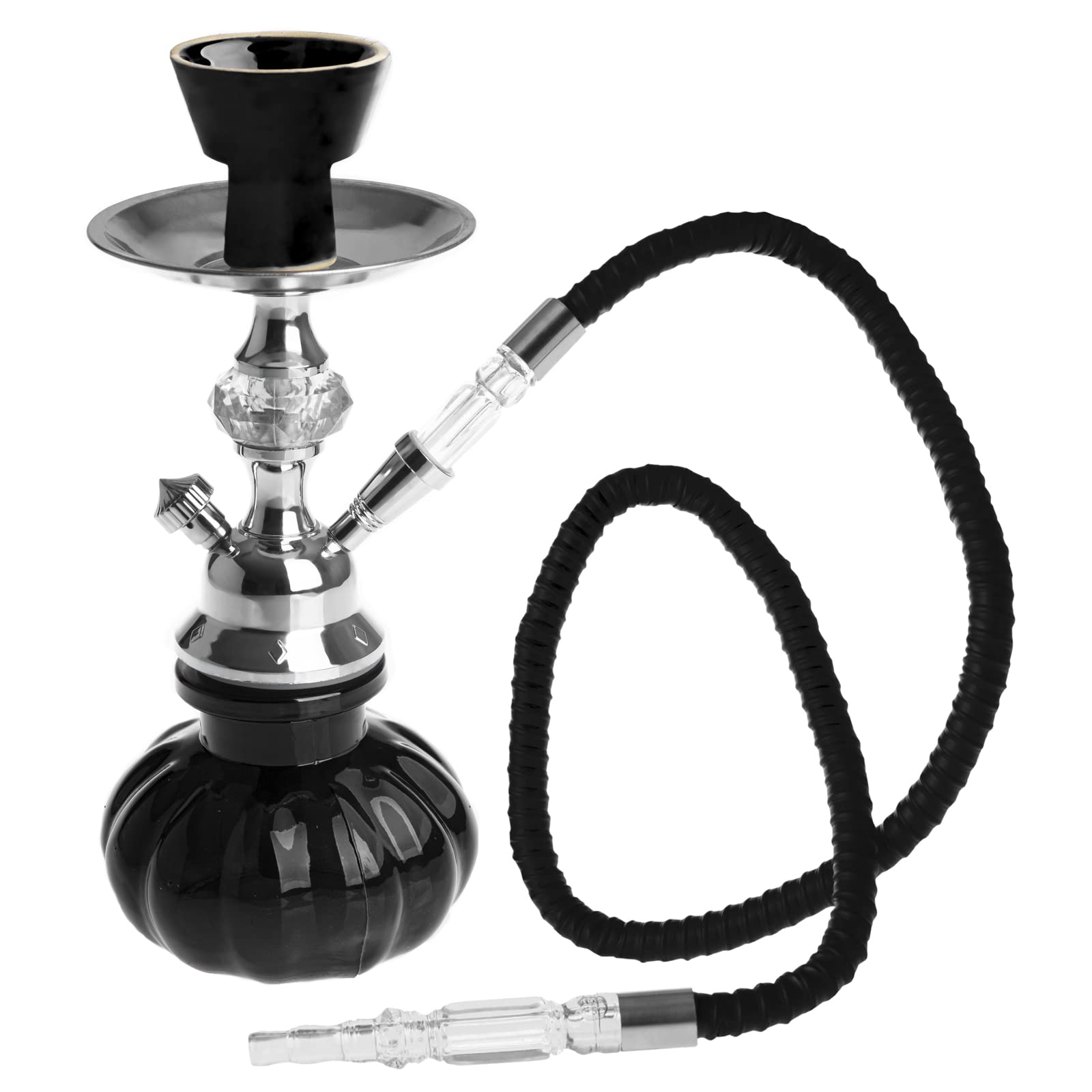 TEMU ® 25cm Cristial Shisha Hookah Pipa de Agua Diseño Diamante Waterpipe ( 1 Manguera 58903)