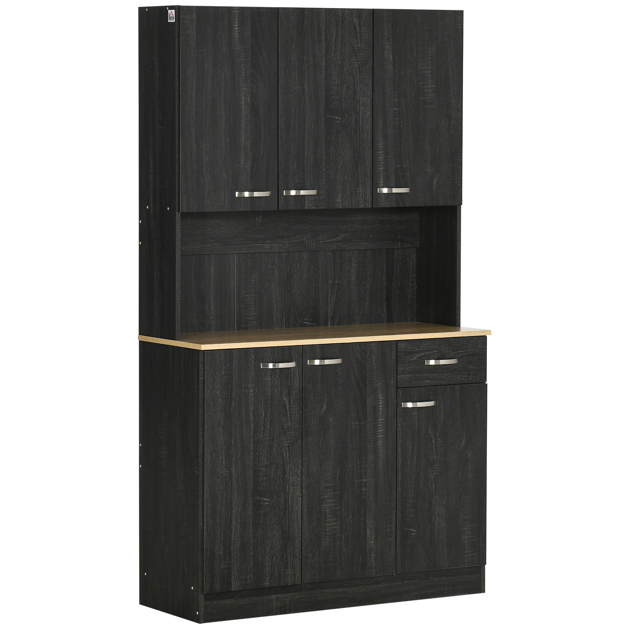 Homcom Kitchen Sideboard Contemporary Kitchen Cabinet Multi-storage 6 Doors 1 Drawer + Large Tray Dim. 101l X 39w X 180h Wood