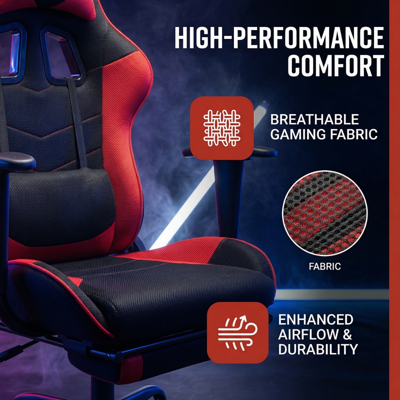 Massage gamestoel met voetensteun