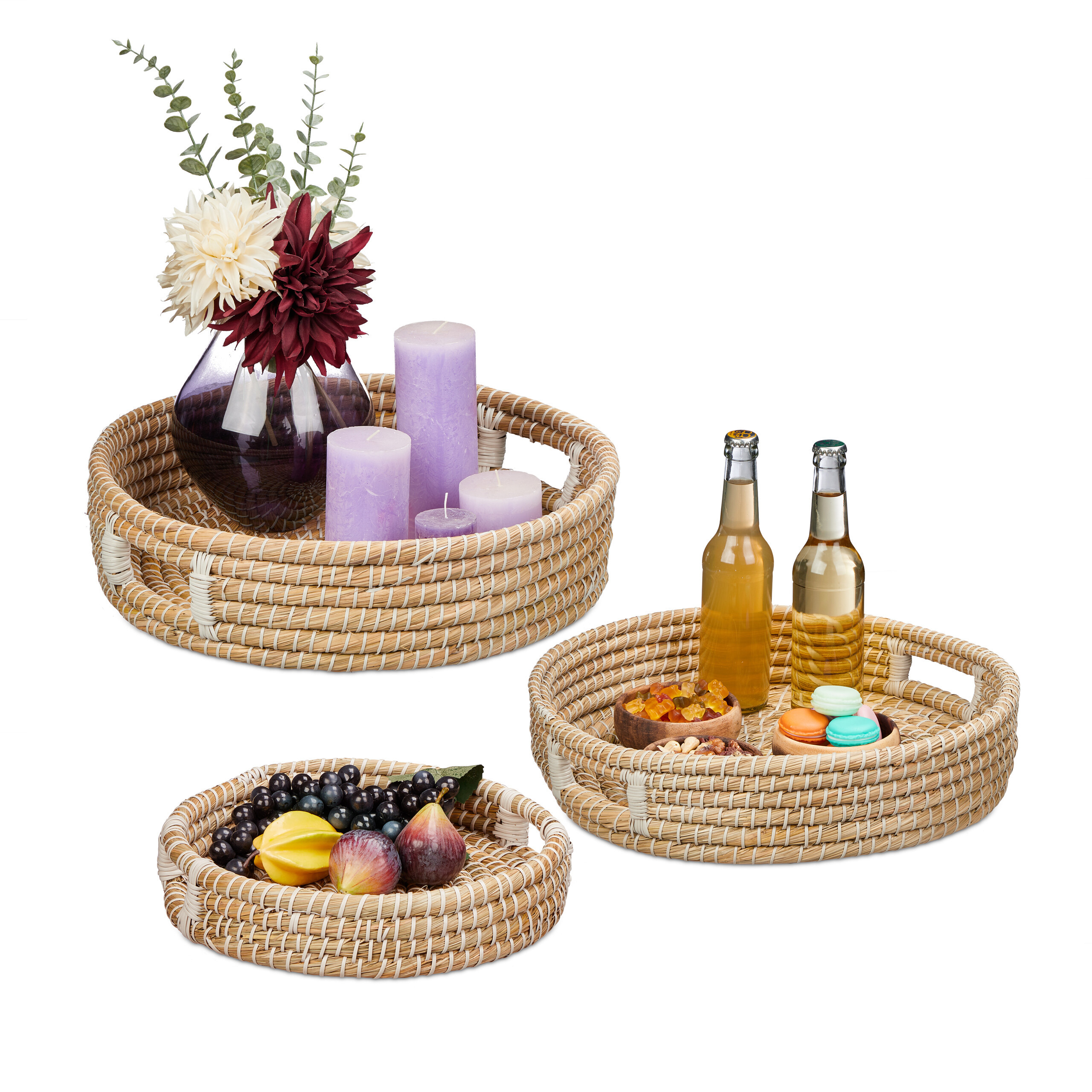 3-tier. Serving Tray Set In Natural