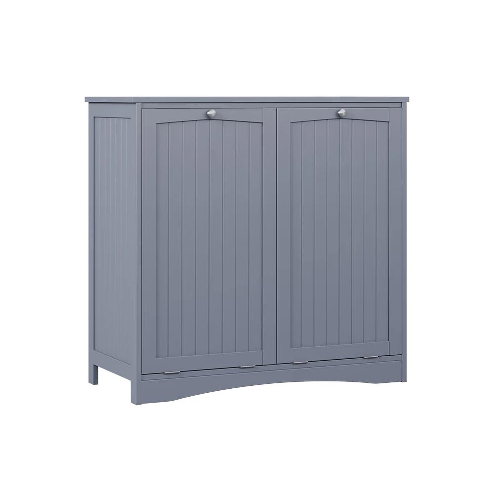 Image of Bianco Gray Laundry Cabinet 83 X 80 Cm With 2 Laundry Baskets, Laundry Furniture, Bathroom Furniture, Storage Cabinet, Cabinet With Laundry Basket, Mdf Bathroom