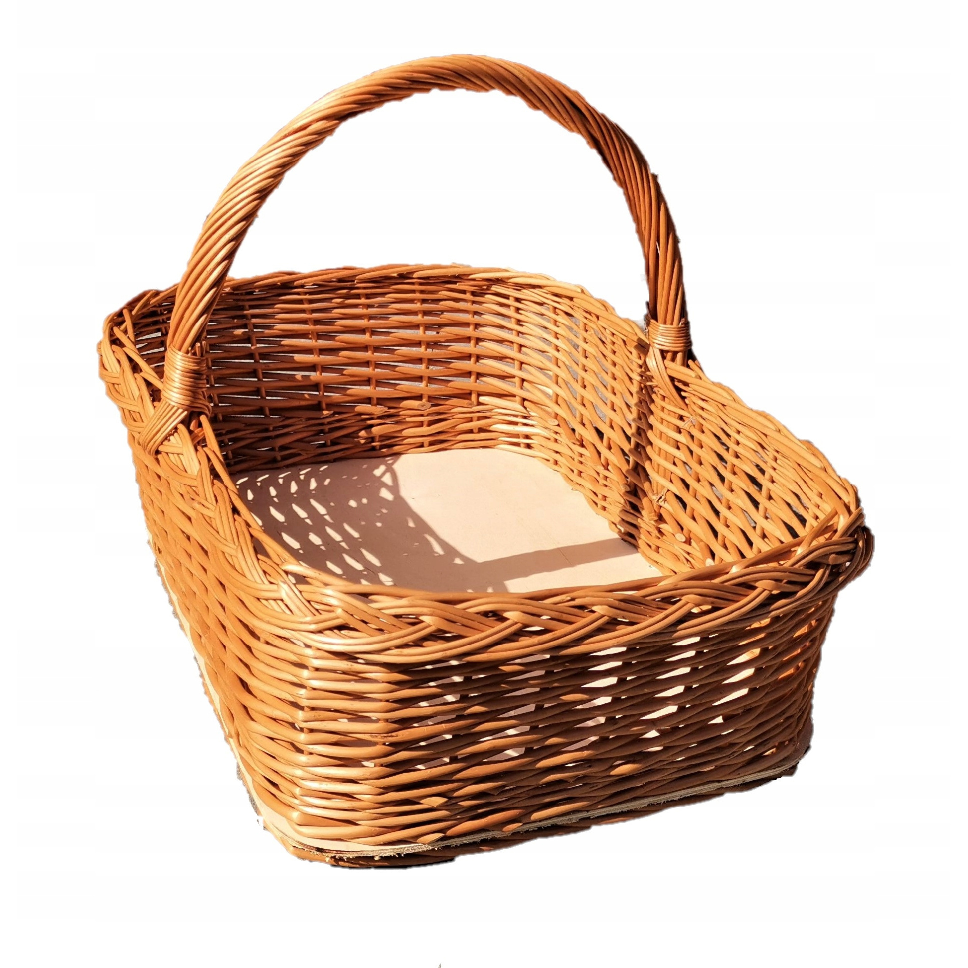 Round Wicker Picnic Basket With Plywood Base - Elegant Serving Platter & Organizer For Kitchen & Home Decor