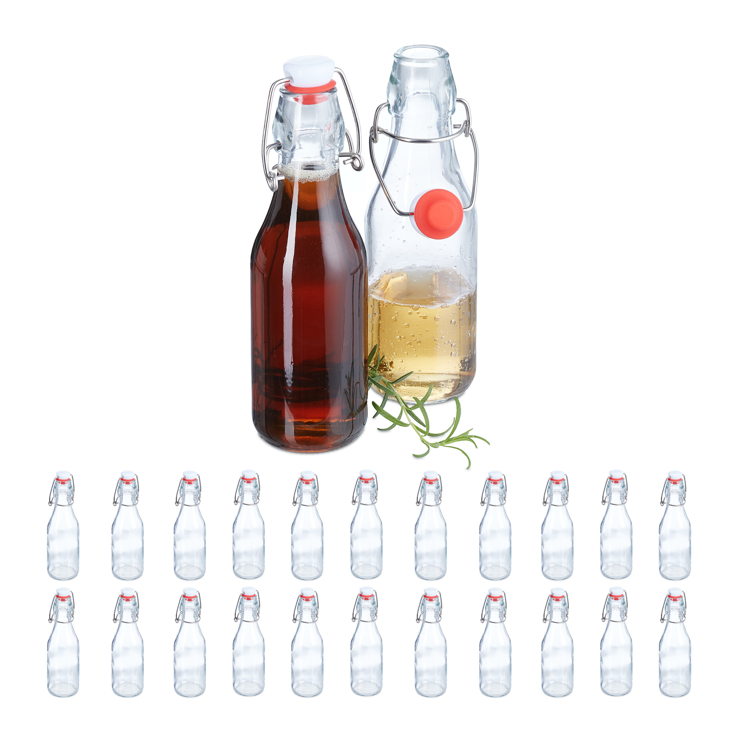 24 Transparent Glass Bottles - 250 Ml