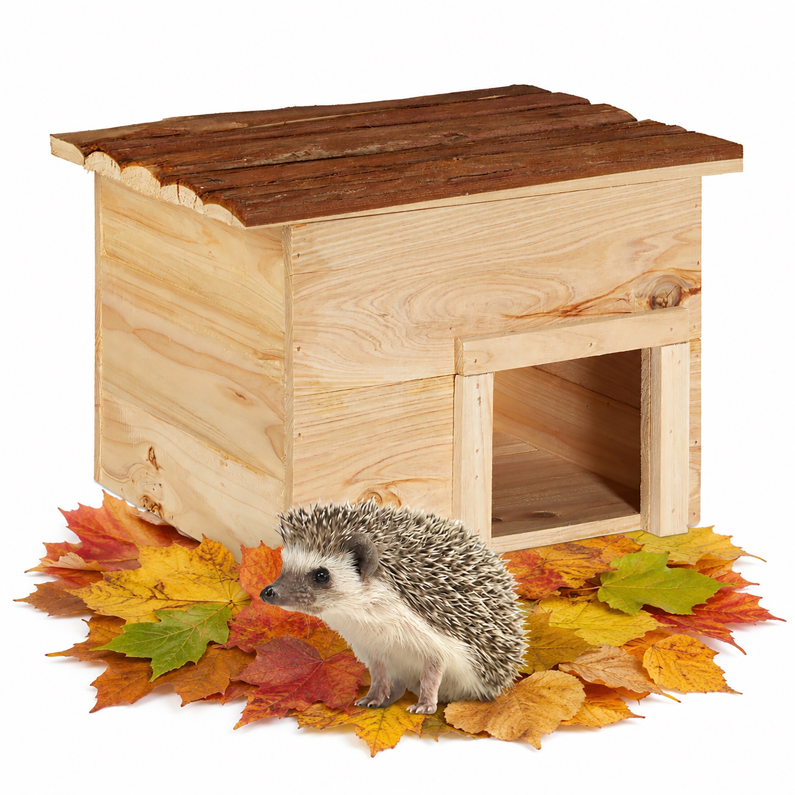 Hedgehog House In Natural - (w)32 X (h)22.5 X (d)27 Cm