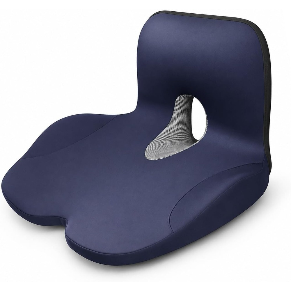Image of Black Memory Foam Seat Cushion For Car And Home, Ergonomic Seat Cushion, Lumbar Cushion, Office Chair Cushion, Car Seat Cushion