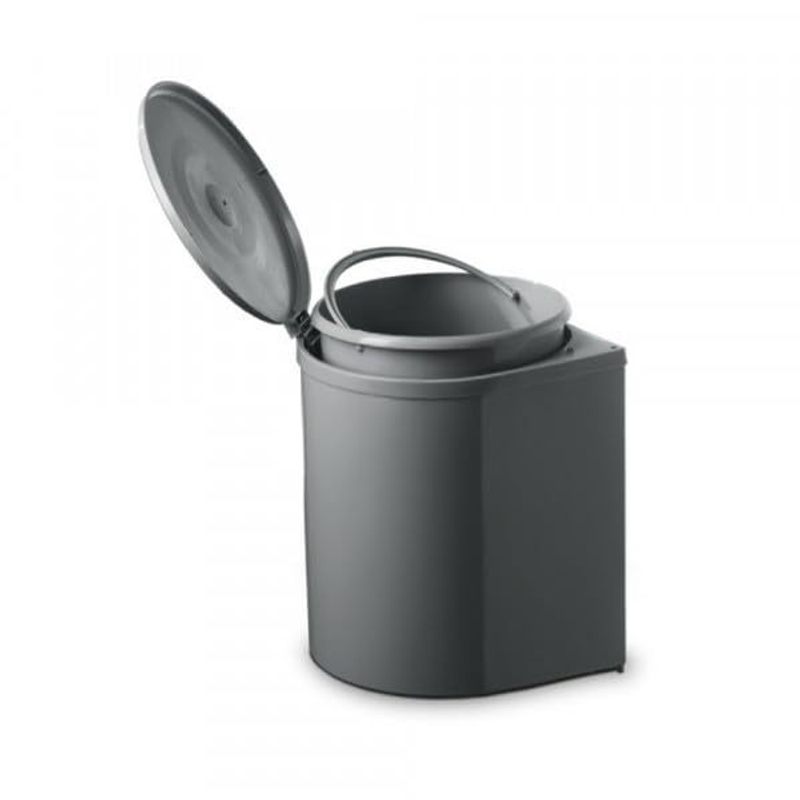 TEMU inferramenta Pattumiera 97/AR �� 1 Secchio da 12 Litri | Montaggio Interno, Grigio, Plastica Resistente