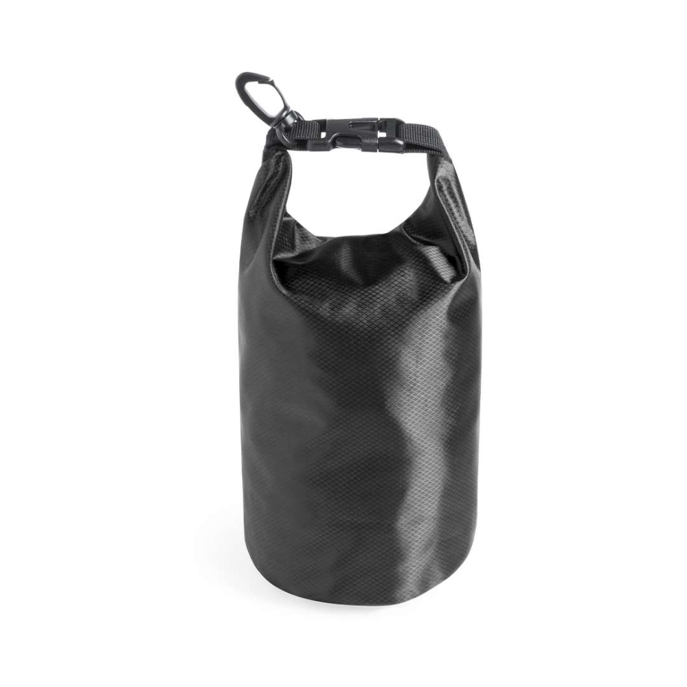 TEMU KLACK Bolsa Impermeable Kinser 2,3L de Tejido Negro Bolsa Anti-agua con Cierre de Seguridad, Asa Regulable y Mosquetón Incluido para Deportes